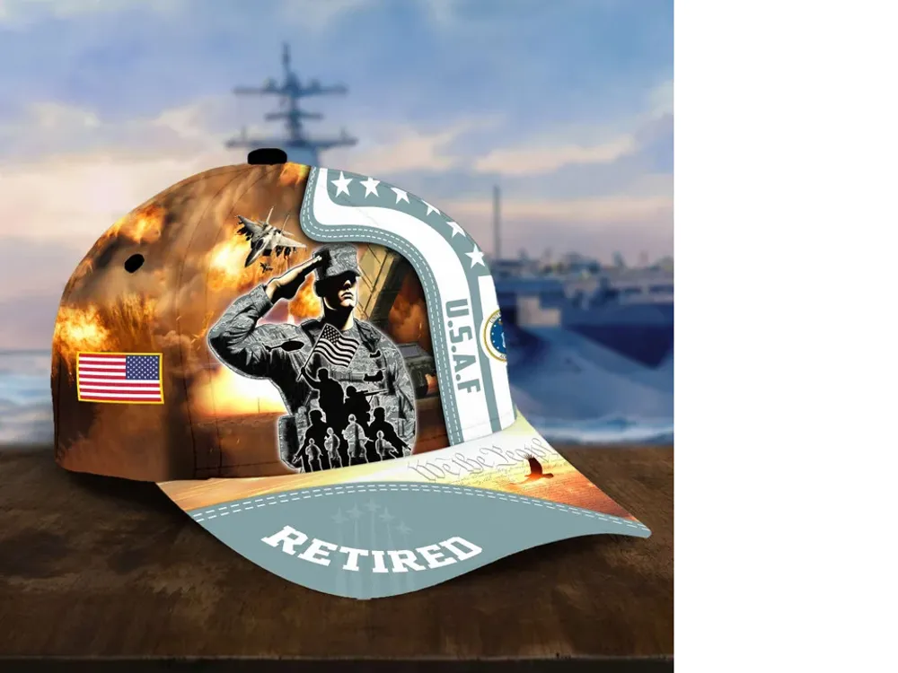 Premium US Army Retired Cap, Navy Retired Cap, Marine Retired Cap, Air Force Retired Cap, CG Retired Cap