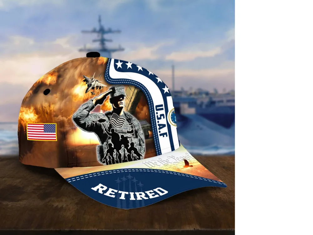 Premium US Army Retired Cap, Navy Retired Cap, Marine Retired Cap, Air Force Retired Cap, CG Retired Cap