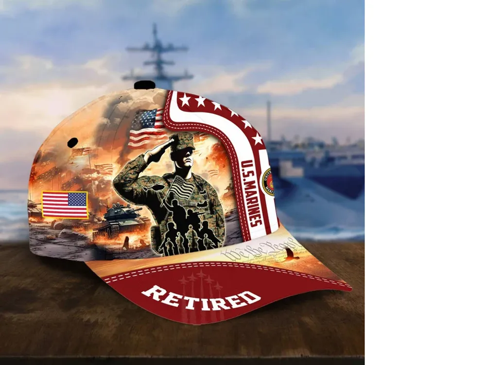 Premium US Army Retired Cap, Navy Retired Cap, Marine Retired Cap, Air Force Retired Cap, CG Retired Cap