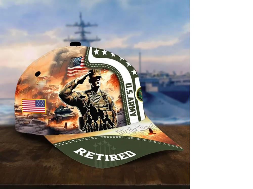 Premium US Army Retired Cap, Navy Retired Cap, Marine Retired Cap, Air Force Retired Cap, CG Retired Cap