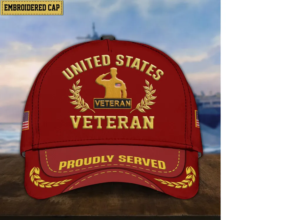 Premium US Veterans Embroidered Cap, Hat Gift For Dad, For Husband Veteran