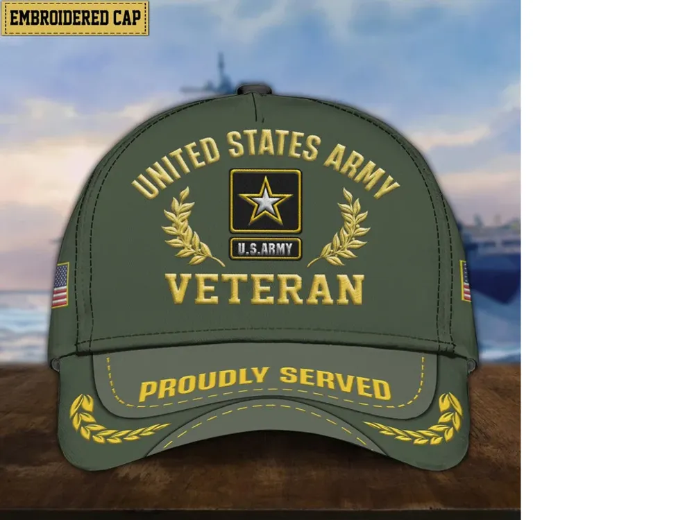 Premium US Veterans Embroidered Cap, Hat Gift For Dad, For Husband Veteran