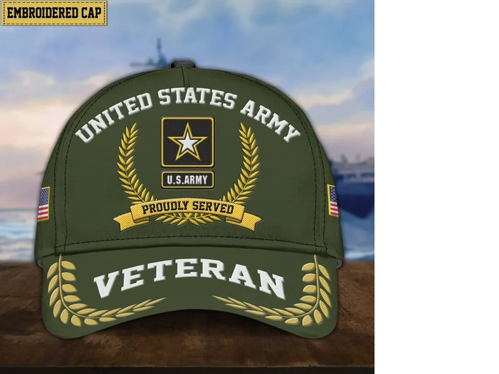 Premium US Veterans Embroidered Cap, Gift For Army Veteran, Navy Veteran, Marine Veteran, Air Force Veteran, Coast Guard Veteran, Vietnam Veteran