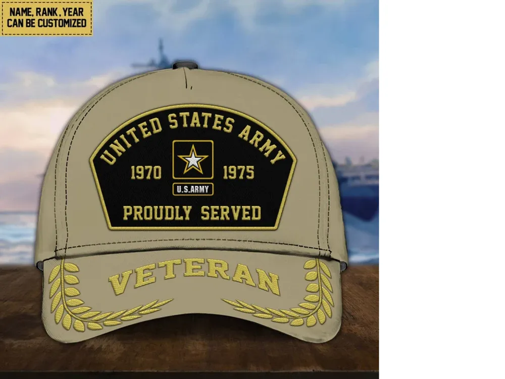 Premium Custom US Veterans Embroidered Cap, Gift For Veterans Day, Father's Day, Independence Day