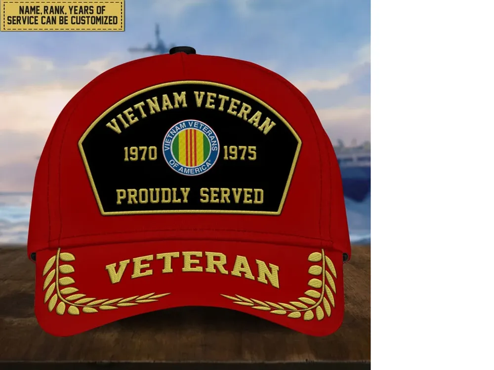 Premium Custom US Veterans Embroidered Cap, Gift For Veterans Day, Father's Day, Independence Day