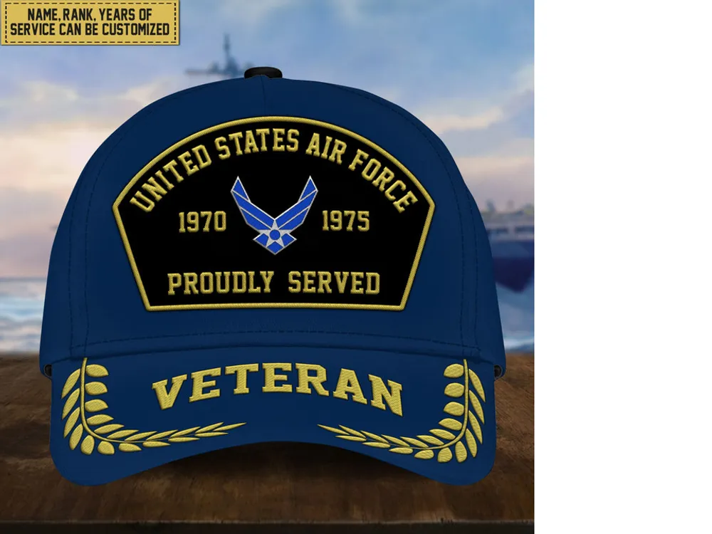 Premium Custom US Veterans Embroidered Cap, Gift For Veterans Day, Father's Day, Independence Day