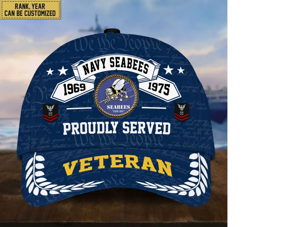 Premium US Veterans Cap, Custom Rank, Years Of Service, Gift For Veterans Day, Father's Day, Independence Day