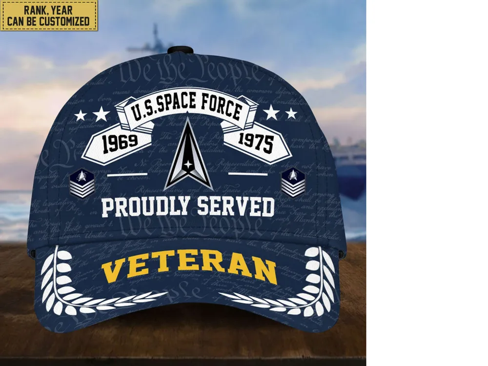 Premium US Veterans Cap, Custom Rank, Years Of Service, Gift For Veterans Day, Father's Day, Independence Day