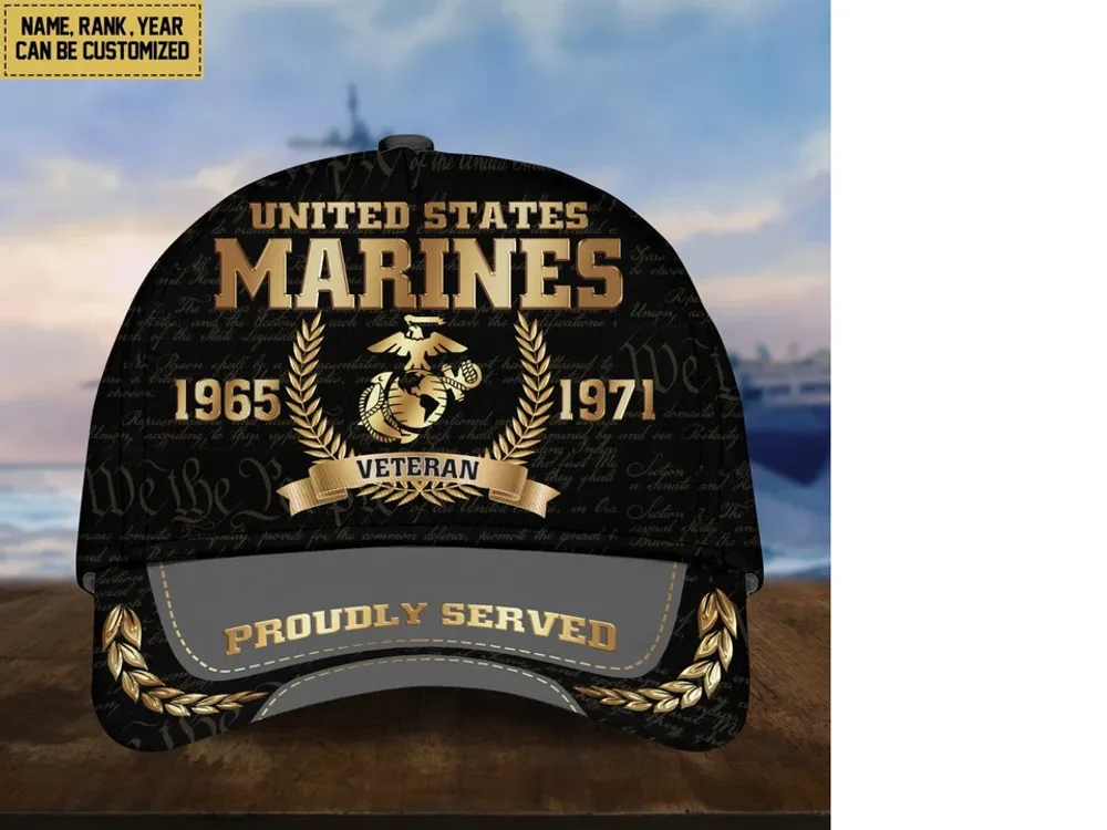 Premium Personalized Proudly Served US Veterans Cap