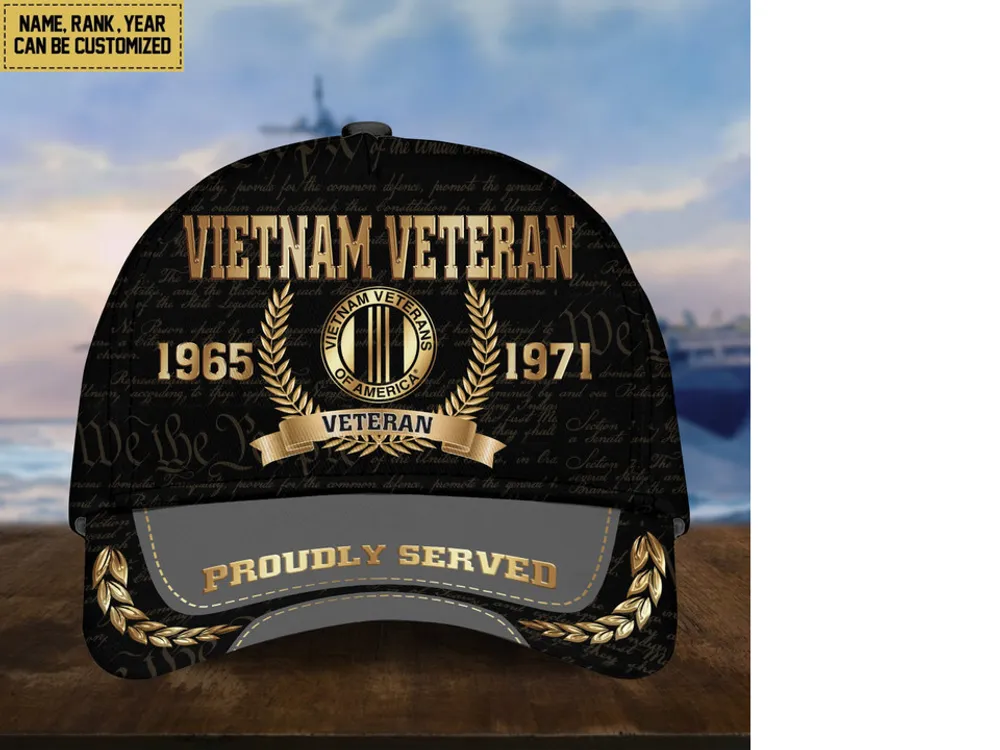 Premium Personalized Proudly Served US Veterans Cap