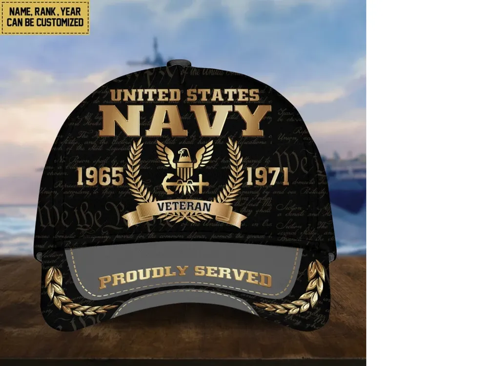 Premium Personalized Proudly Served US Veterans Cap