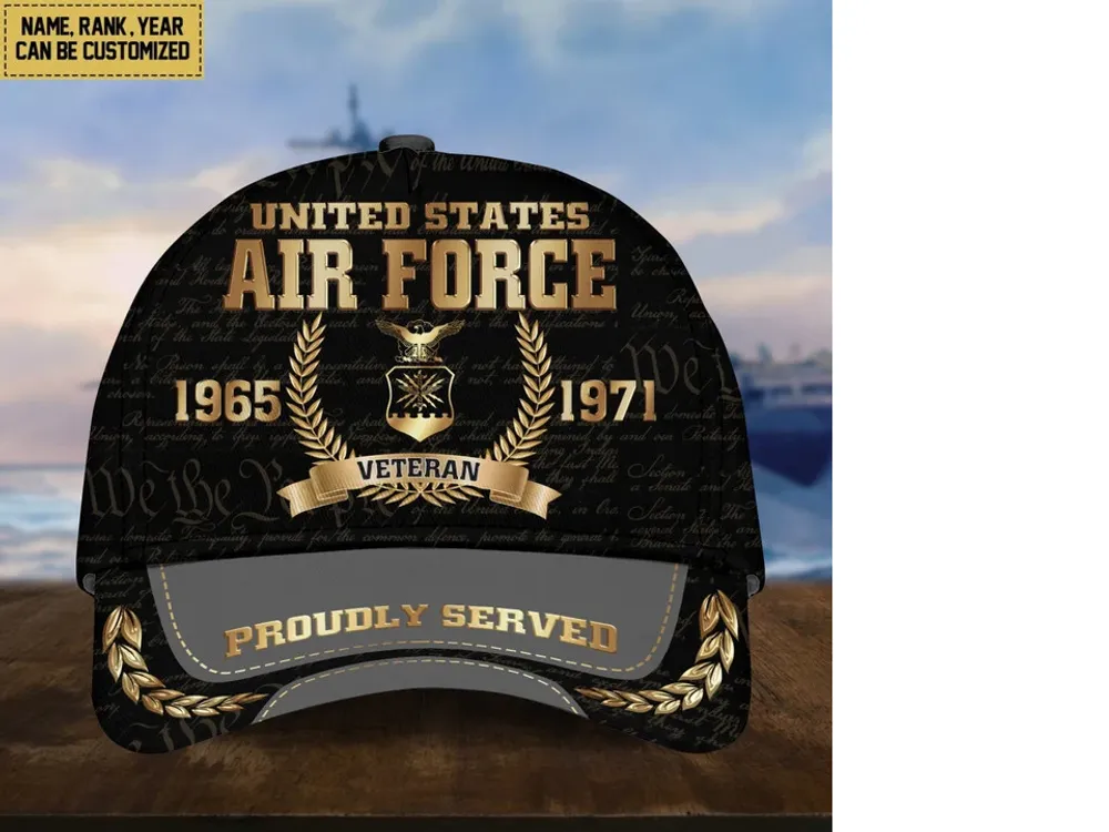 Premium Personalized Proudly Served US Veterans Cap