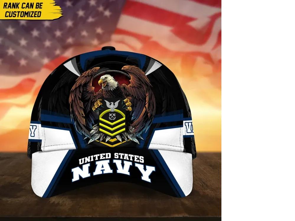 Premium Personalized Custom Rank US Veteran Cap