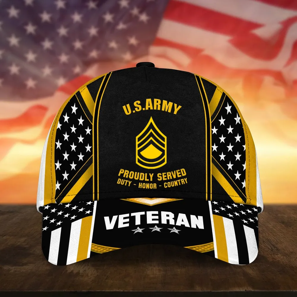 Unique Custom Rank US Veteran Cap