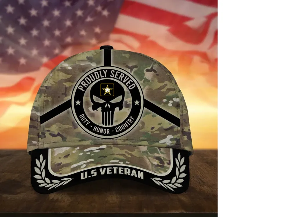 Badass Puniskull Multiservice U.S Veteran Cap