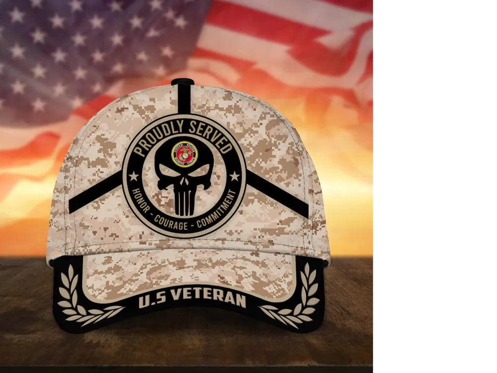 Badass Puniskull Multiservice U.S Veteran Cap