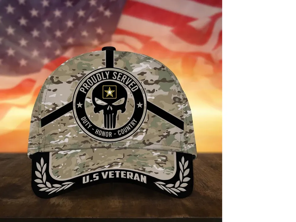 Badass Puniskull Multiservice U.S Veteran Cap