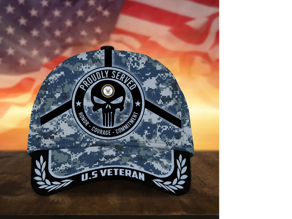 Badass Puniskull Multiservice U.S Veteran Cap