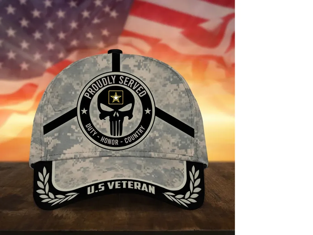 Badass Puniskull Multiservice U.S Veteran Cap