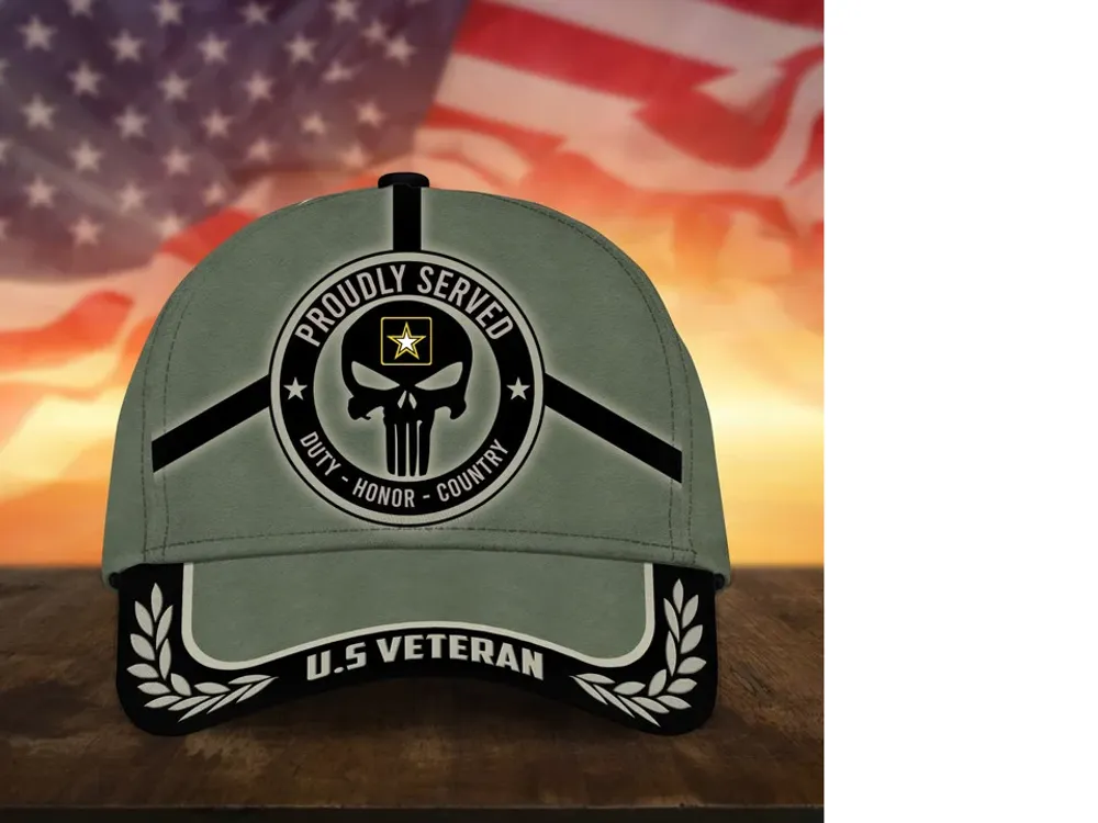 Badass Puniskull Multiservice U.S Veteran Cap