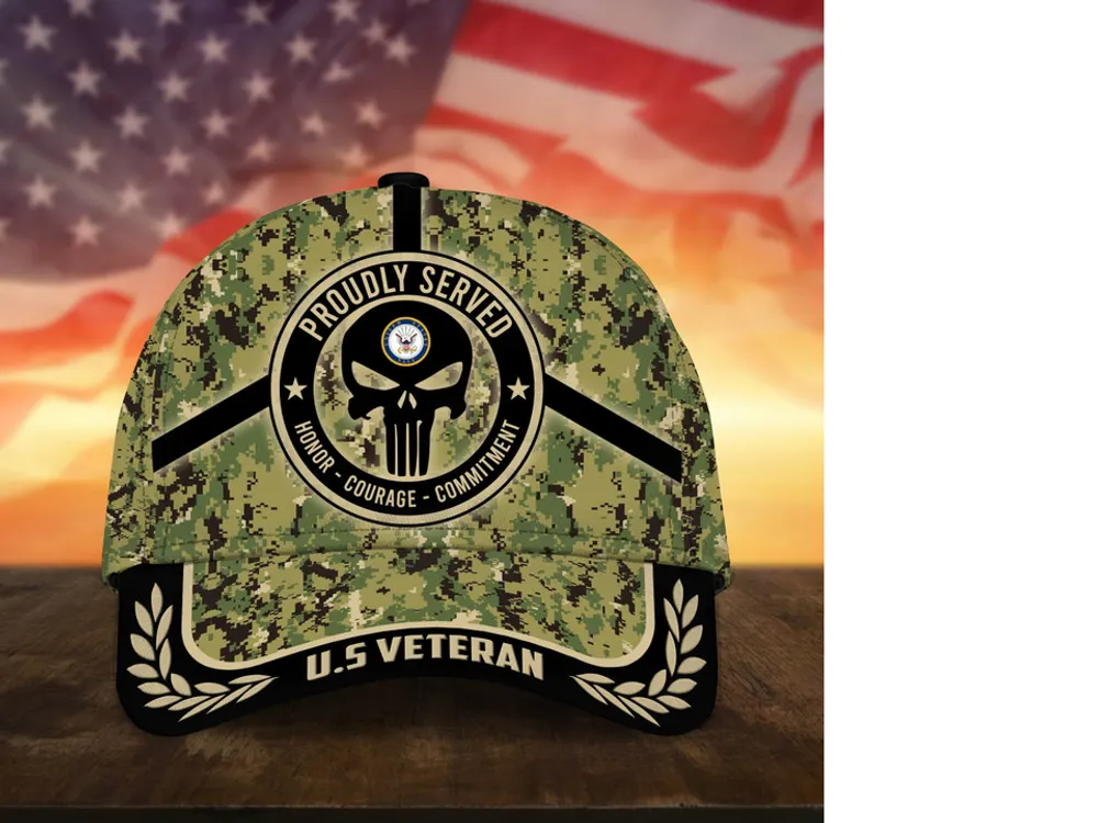 Badass Puniskull Multiservice U.S Veteran Cap