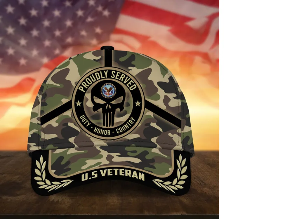 Badass Puniskull Multiservice U.S Veteran Cap