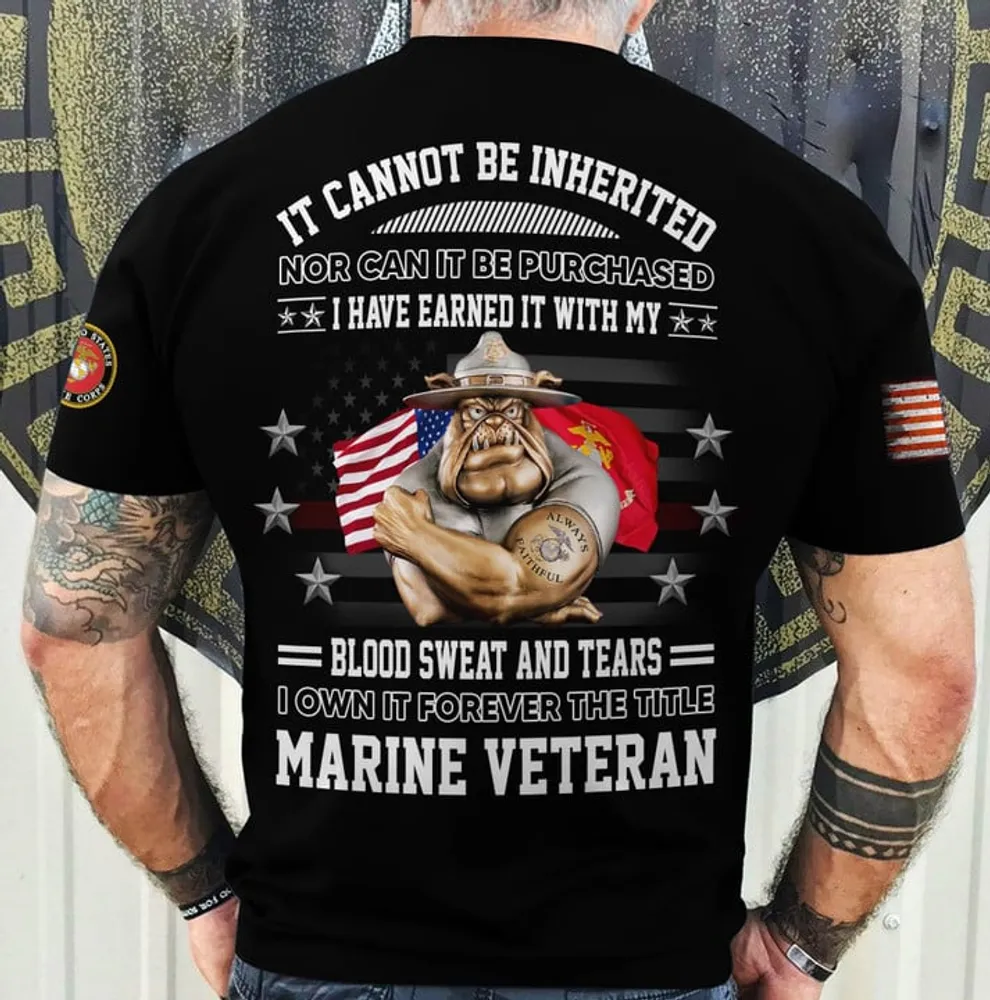 Premium I Have Earned It With My Blood Sweat And Tears US Veteran T-Shirt