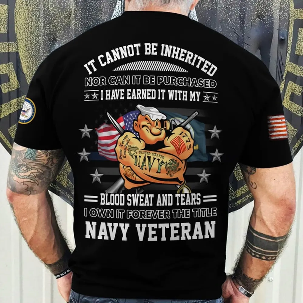 Premium I Have Earned It With My Blood Sweat And Tears US Veteran T-Shirt