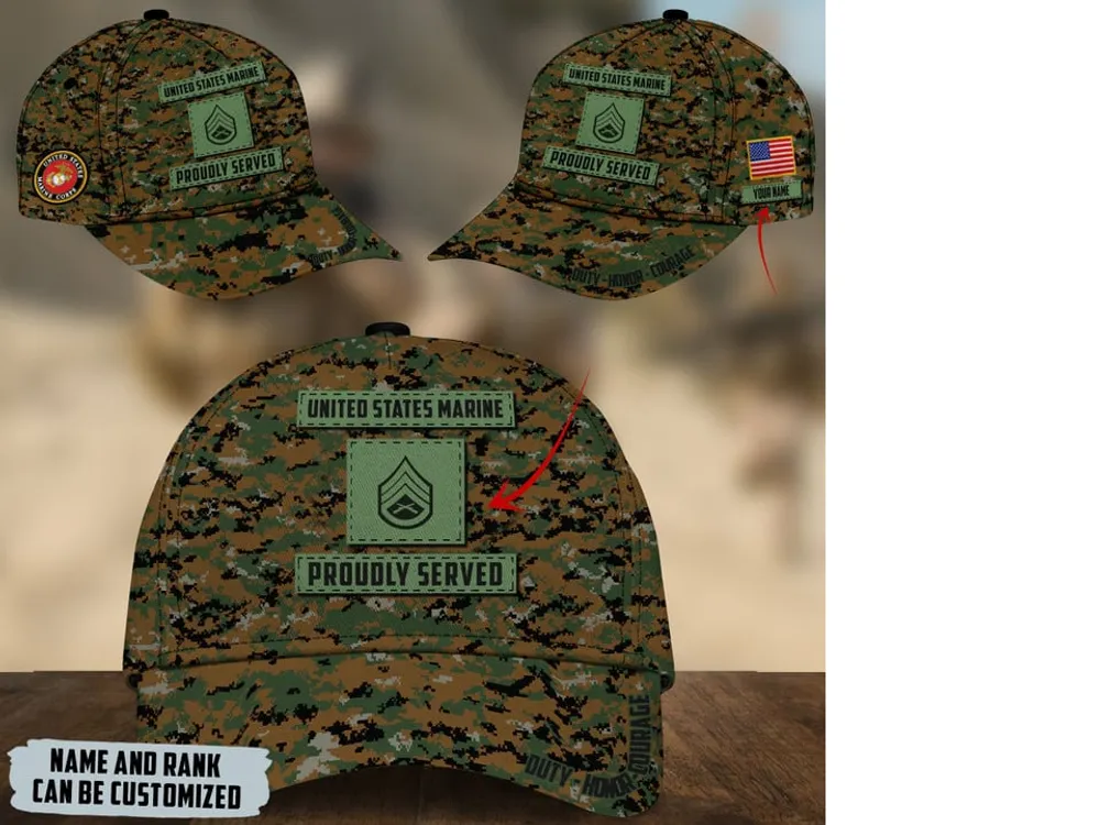 Unique Personalised U.S Multiple Service Veteran 3D Cap