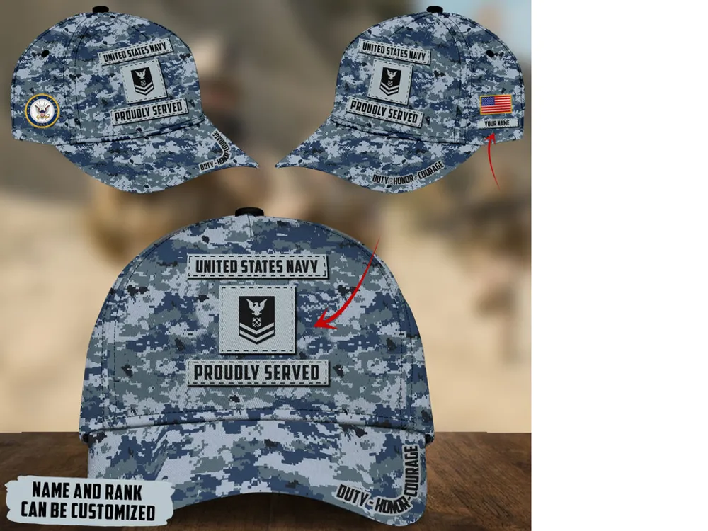 Unique Personalised U.S Multiple Service Veteran 3D Cap