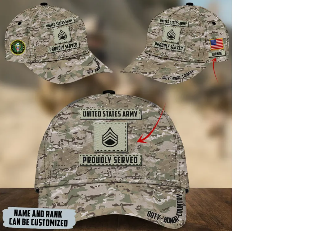 Unique Personalised U.S Multiple Service Veteran 3D Cap