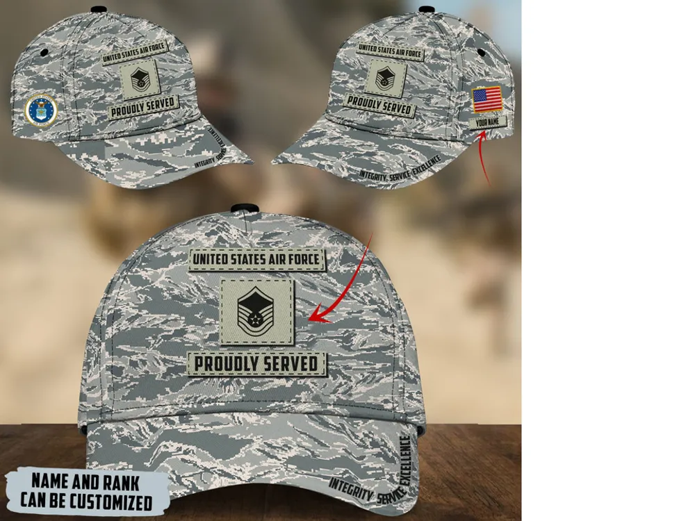 Unique Personalised U.S Multiple Service Veteran 3D Cap