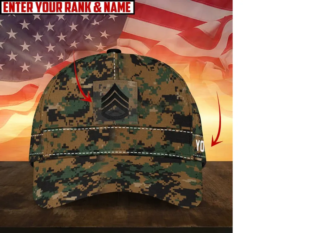 Premium Personalised Multiple US Military Services Veteran 3D Cap