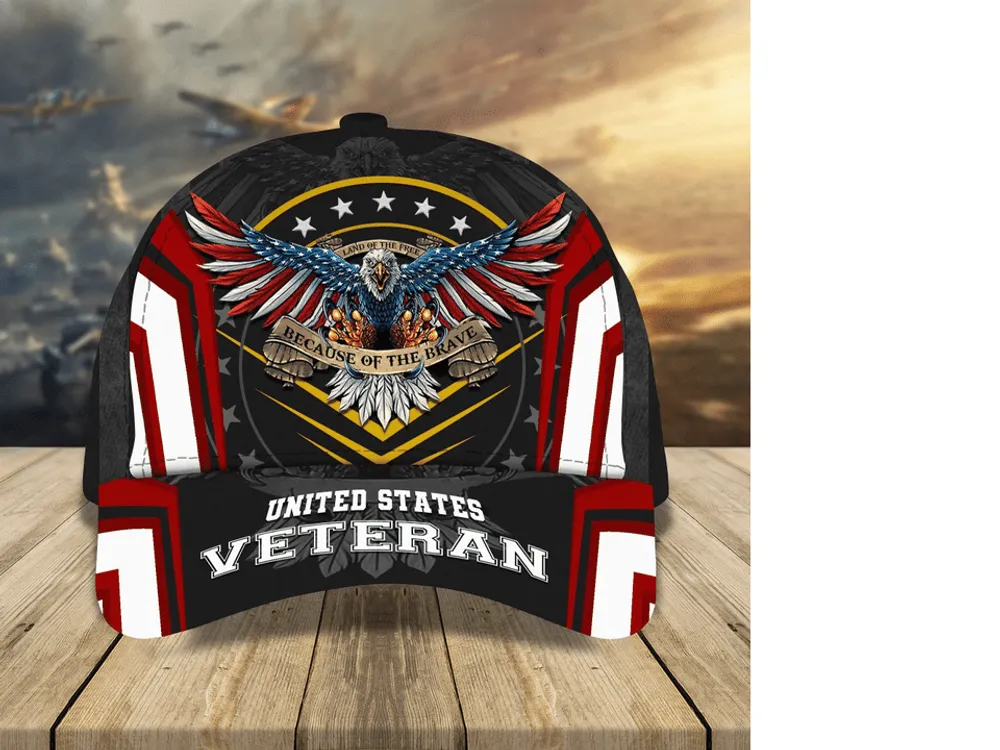 Land Of The Free Because Of The Brave Classic 3D Cap