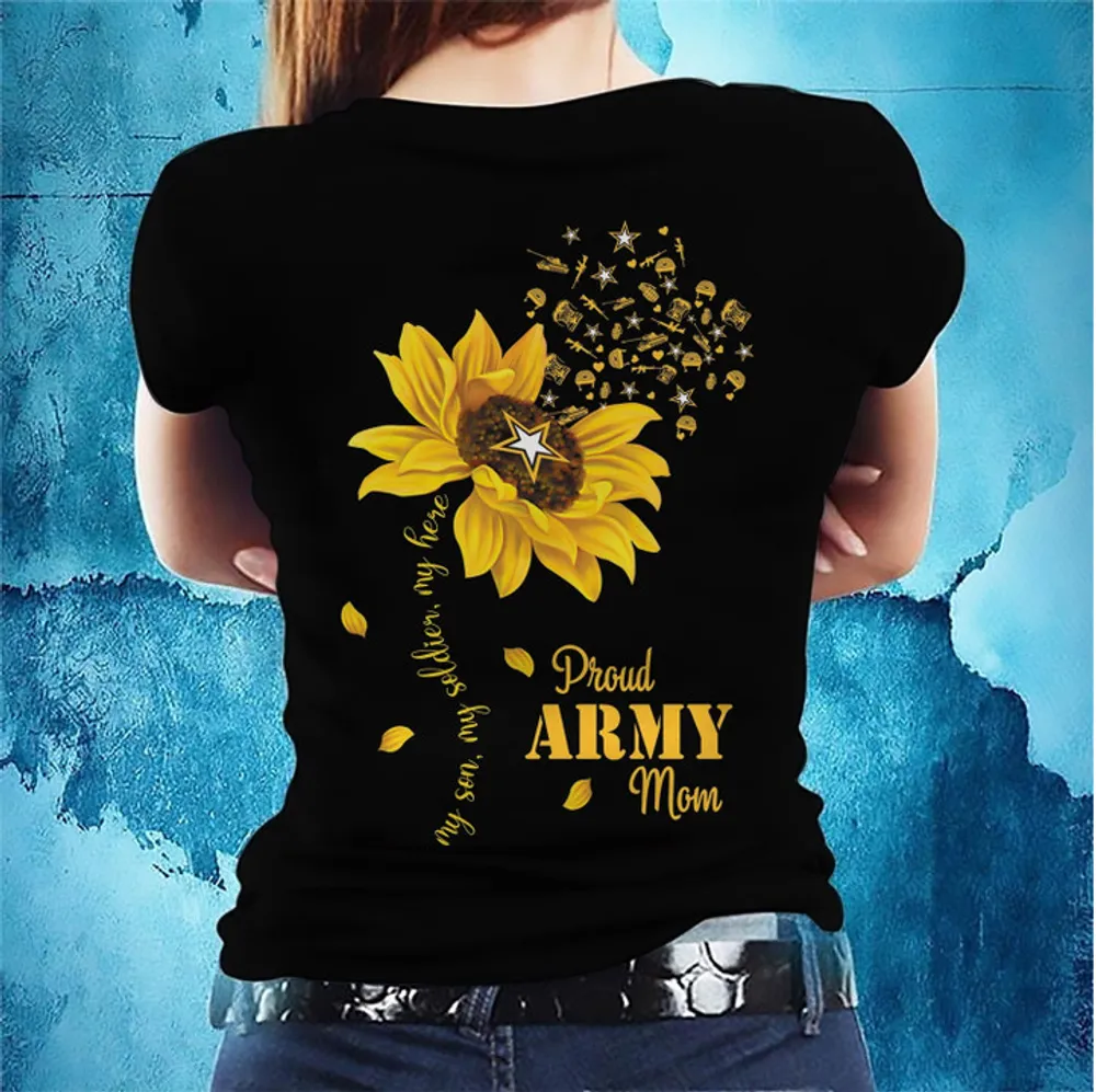 Unique Proud Army Mom T-Shirt