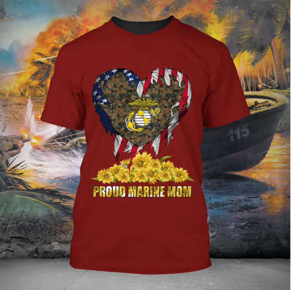 Unique Proud Veteran Mom T-Shirt