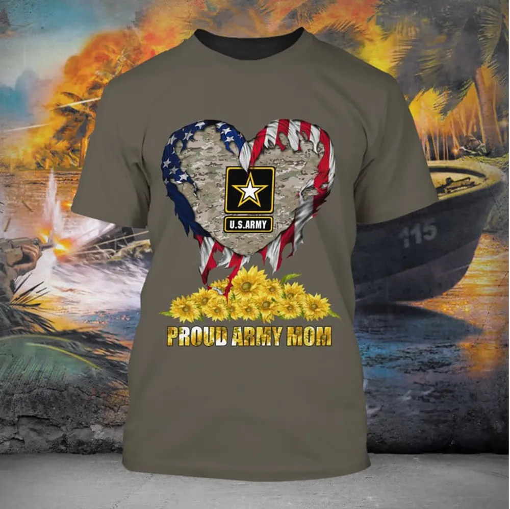 Unique Proud Veteran Mom T-Shirt