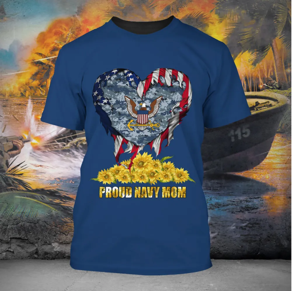 Unique Proud Veteran Mom T-Shirt