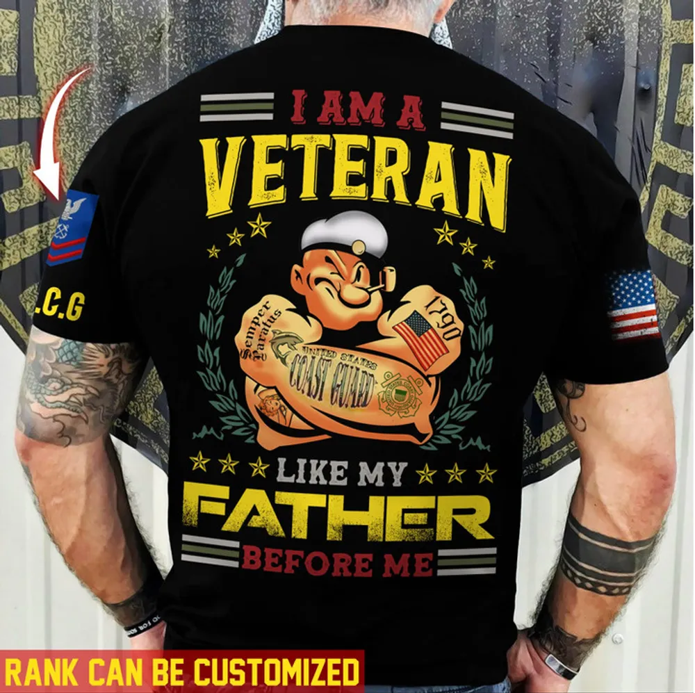 Premium Personalised Multiple US Military Services Veteran T-Shirt