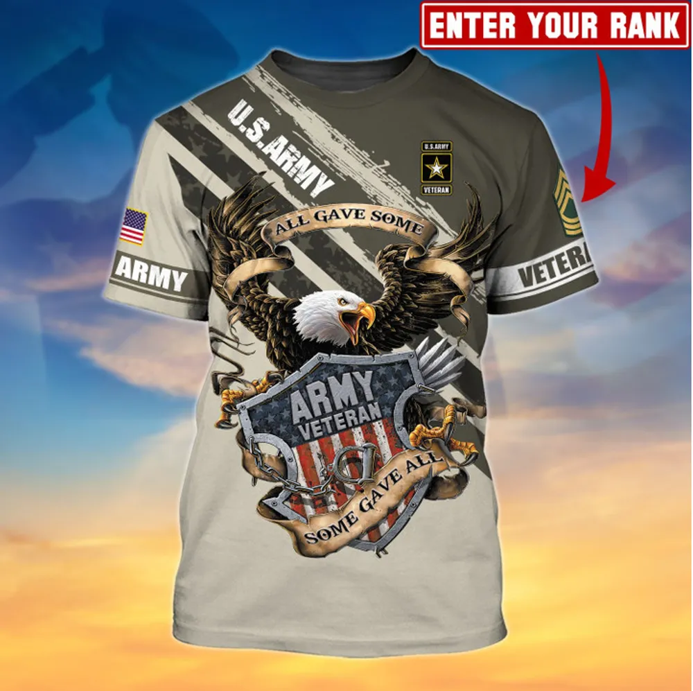 Premium Personalised U.S Multiple Service Veteran T-Shirt