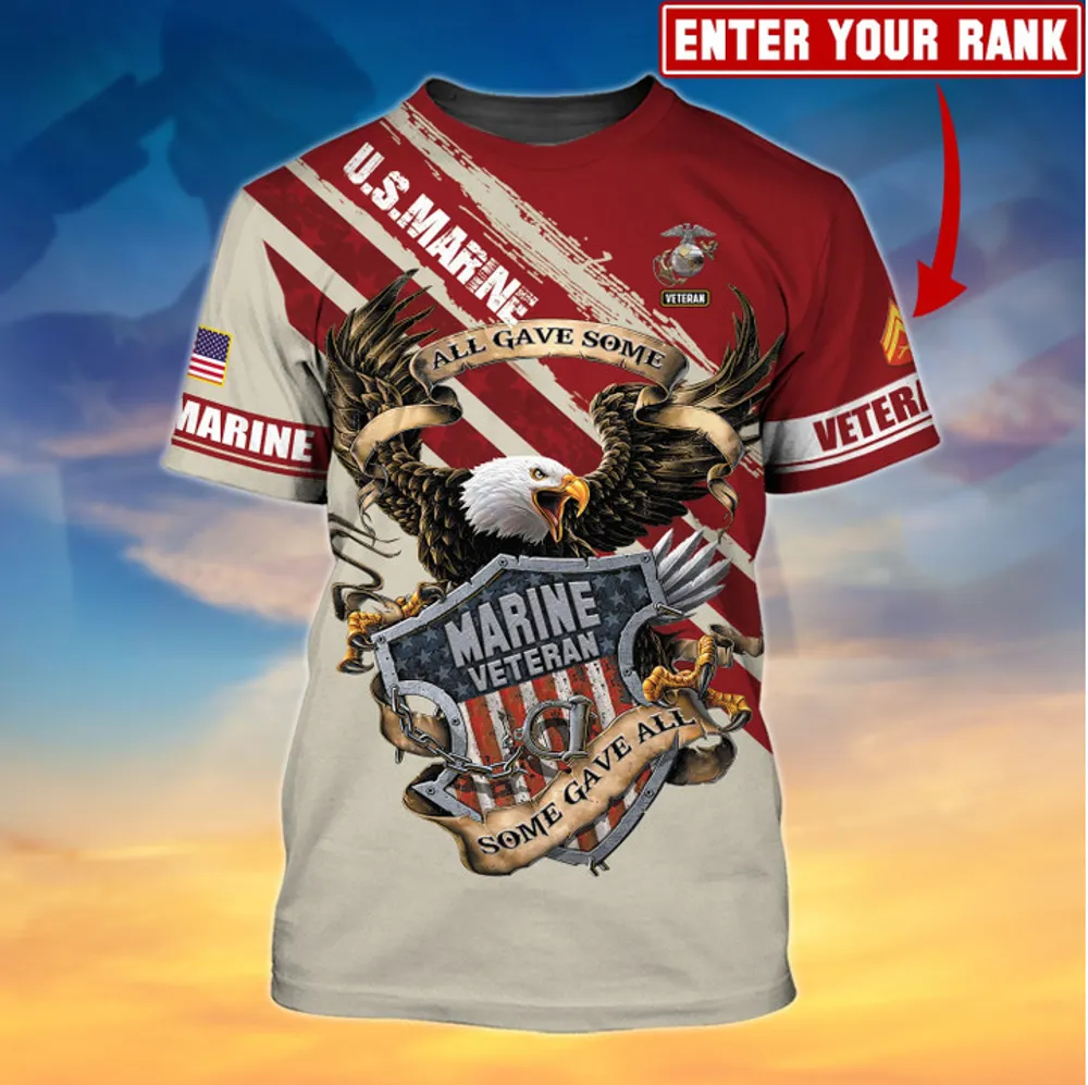 Premium Personalised U.S Multiple Service Veteran T-Shirt