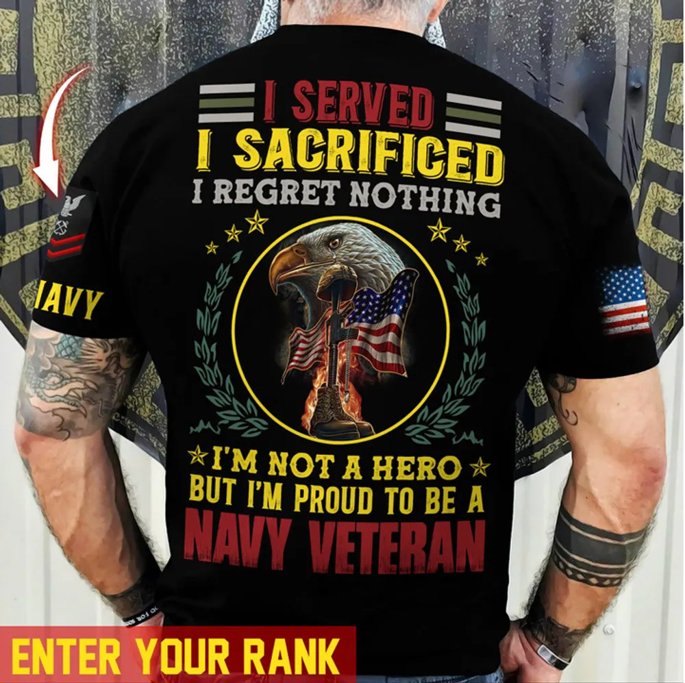 Premium Personalised Multiple US Military Services Veteran T-Shirt