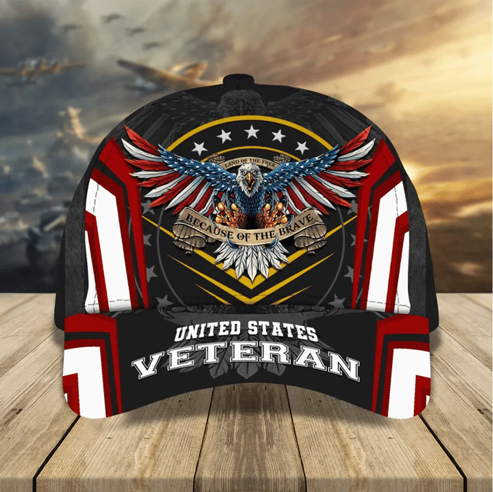 Land Of The Free Because Of The Brave Classic 3D Cap