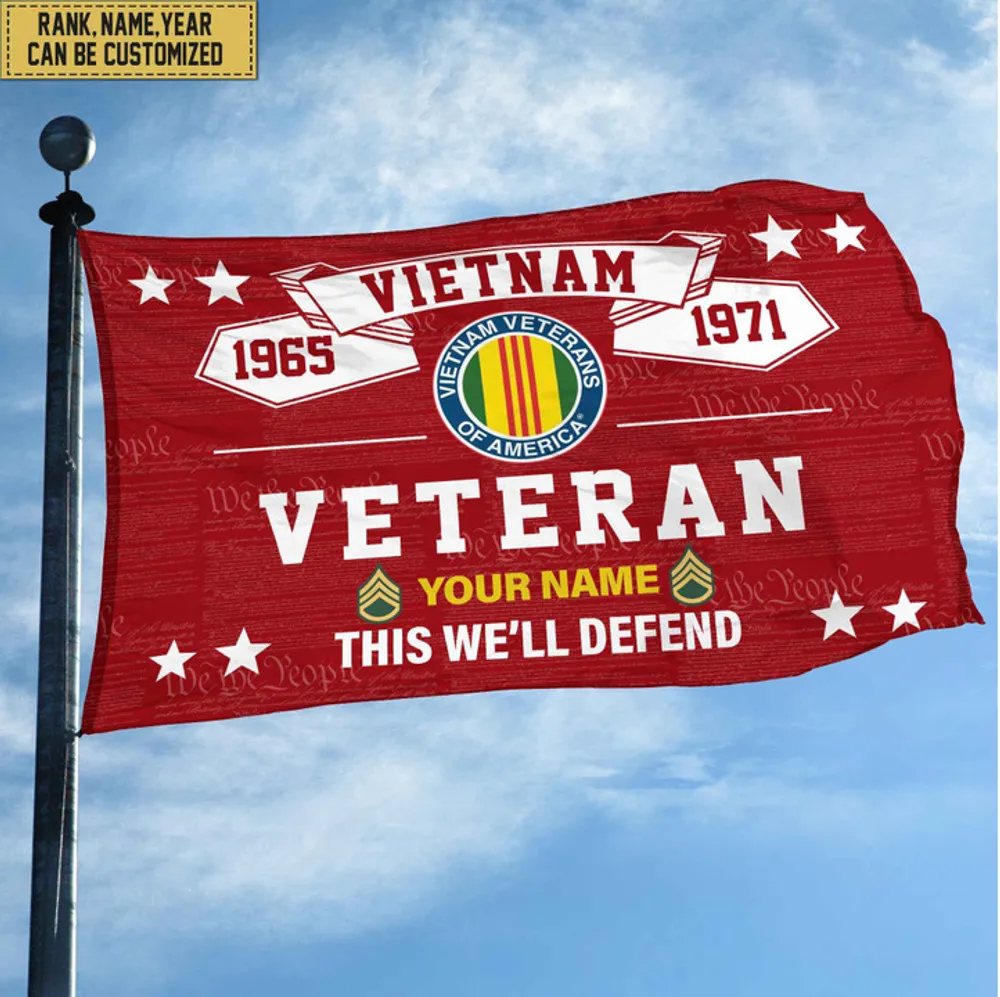 Premium Personalized Vietnam Veteran Grommet Flag, Gift For Vietnam Veteran, Gift For Veterans Day, Memorial Day, Father's Day