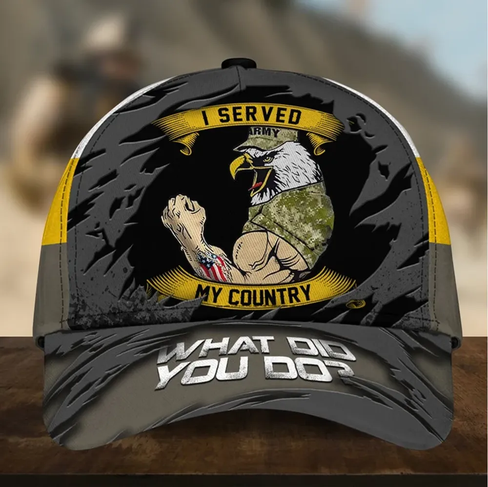 Unique Multiple US Military Services Veteran Cap