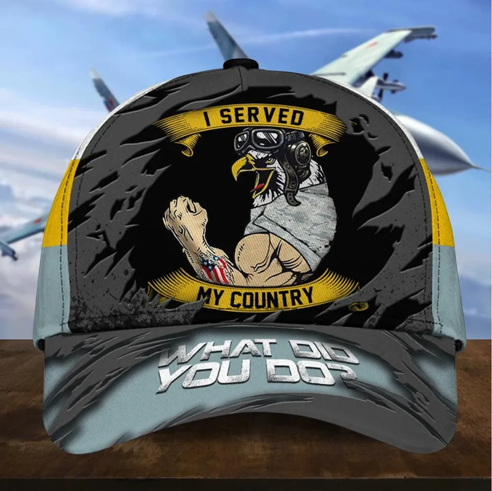 Unique Multiple US Military Services Veteran Cap