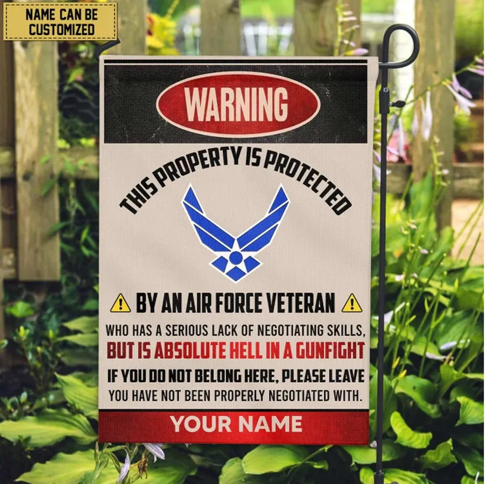 USAF Veteran Custom Name American Flag, Gift For Air Force Veteran Garden Flag - House Flag