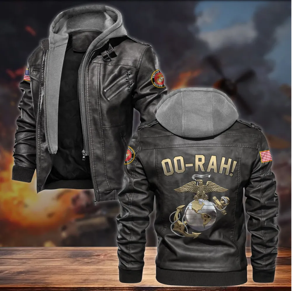 Premium HOOAH! US Veteran Leather Jacket