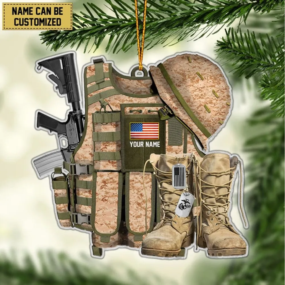 Premium Personalized Military Uniform US Veteran Ornament