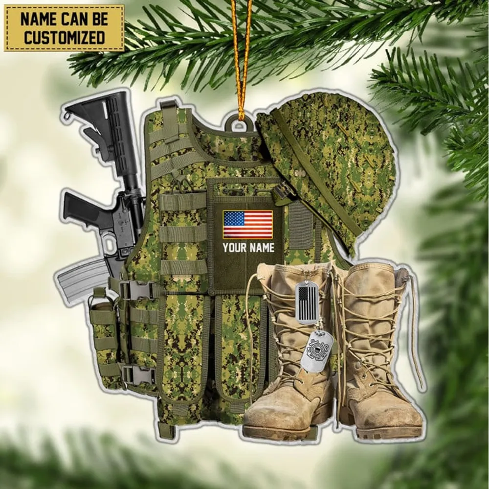 Premium Personalized Military Uniform US Veteran Ornament